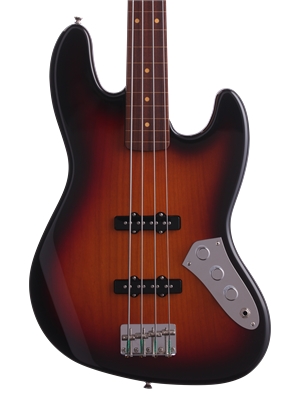Fender Jaco Pastorius Fretless Jazz Bass 3 Color Sunburst with Case Front View